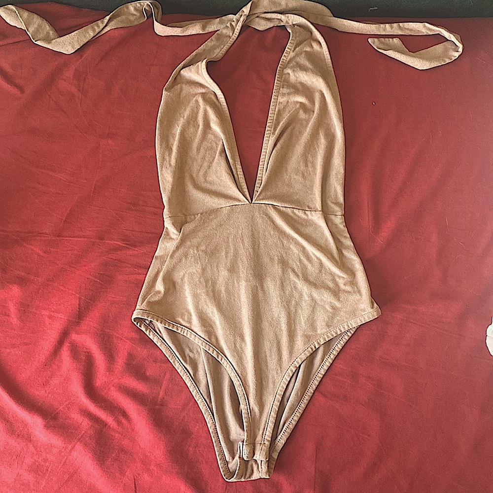 Forever 21 Velvet Halter Bodysuit